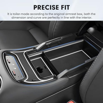 Autorder 2PCS Center Console Organizer for 2021-2024 Toyota Venza Accessories Armrest Storage Box Secondary Insert Tray Center Console Armrest Tray with Nonslip Mats - size: 2021-2024 Toyota Venza 2PCS