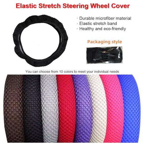 Hiflyer Car Steering Wheel Cover Women & Men, Universal 14.5-15 Inch Steering Wheel Covers, Soft Microfiber Car Wheel Cover Car Stuff Car Accessories Interior (Violet) - color: Violet