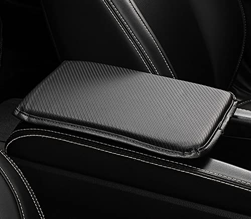 Auto Center Console Pad PU Leather Car Armrest Seat Box Cover Protector Universal Fit - color: A-Black&Carbon