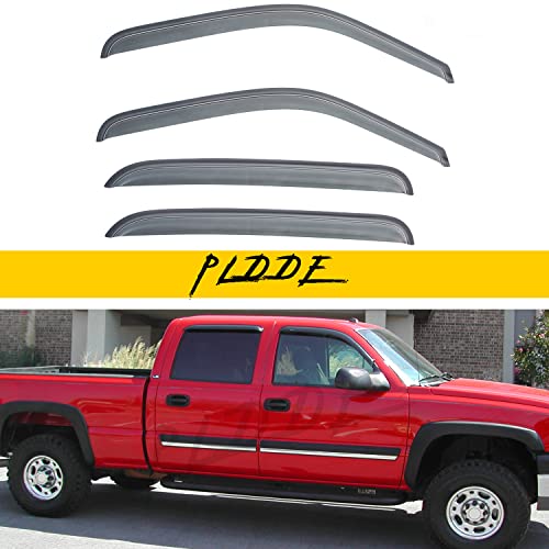 Window Visor Rain Guards Compatible with 1999-2007 Chevy/GMC/Cadillac Crew Cab, Window Wind Deflector Vent Visors for Trucks Accessories Outside Mount Tape-On 4 Pieces - size: For 1999-2006 Chevy/Gmc/Cadillac Crew Cab
