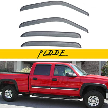 Window Visor Rain Guards Compatible with 1999-2007 Chevy/GMC/Cadillac Crew Cab, Window Wind Deflector Vent Visors for Trucks Accessories Outside Mount Tape-On 4 Pieces - size: For 1999-2006 Chevy/Gmc/Cadillac Crew Cab