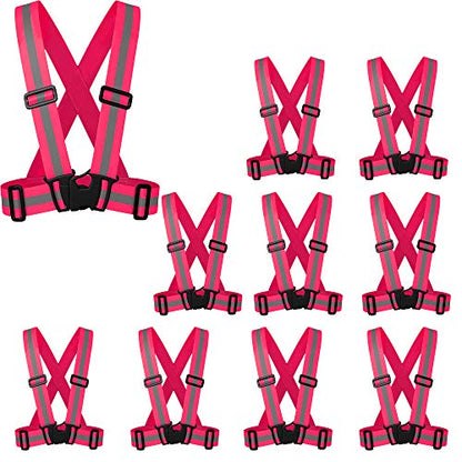 ZOJO Safety Vests,10 Packs | Lightweight, Adjustable | Fit for Work, ( Neon Pink) - color: 10pcs-neon Pink
