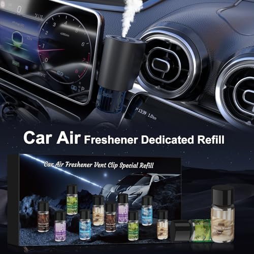 Car Air Freshener Refill, Car Air Freshener Vent Clip Special Refill, 5 Scents, 10 Bottles (Excluding Machine) - style: 10 Bottle Refills