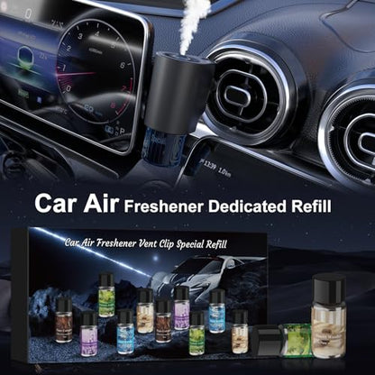 Car Air Freshener Refill, Car Air Freshener Vent Clip Special Refill, 5 Scents, 10 Bottles (Excluding Machine) - style: 10 Bottle Refills