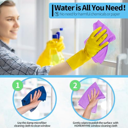 Microfiber Cleaning Cloth - 10 Pack Glasses Cleaning Cloth, 16" x 14" Window Cleaning Rags, Streak Free Lint Free Polishing Cloths Wipes for Eye Glass, Stainless Steel, Windshield, Purple - color: Purple, size: 10 Pk-16" X 14"