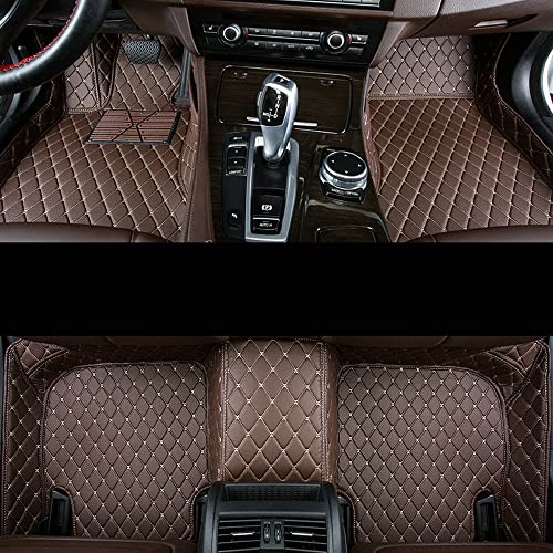 All-Weather car Floor Mats-Suitable for 98% of car Models Watherproof Leather car Floor mat (Brwon) - color: Brwon