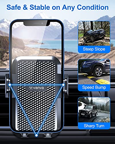 vanva Universal Air Vent Car Mount, [ Big Phones & Thick Case Friendly ] Cell Phone Holder for Car Hands Free Clamp Cradle Vehicle fit for All Apple Smasung Galaxy