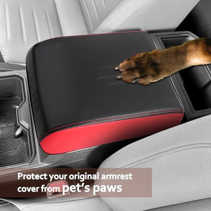 SKTU for 2024 2025 2026 Toyota Tacoma Center Console Cover 2024 2025 2026 Tacoma Armrest Cover 2024 2025 2026 Tacoma Center Console Pad Toyota Tacoma 2024 2025 2026 Accessories Console Cushion (Red) - color: 2024-2026 Tacoma Red