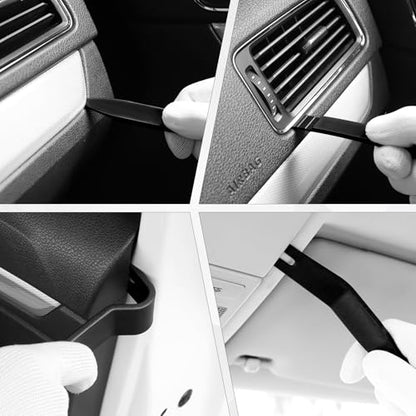 LivTee 5 pcs Auto Trim Removal Tool Kit, No Scratch Plastic Pry Tool Kit - Interior Door Panel Clip Fastener Removal Set for Vehicle Dash Radio Audio Installer (Black) - color: Black