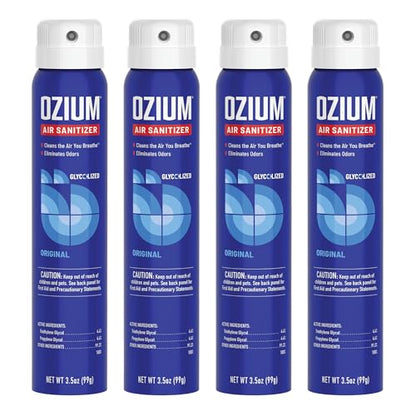Ozium 3.5 Oz. Air Sanitizer & Odor Eliminator for Homes, Cars, Offices and More, Original Scent, 4 Pack - size: 3.5 Ounce (Pack of 4)