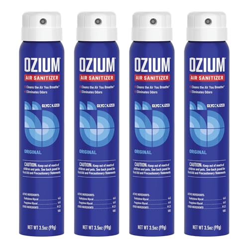 Ozium 3.5 Oz. Air Sanitizer & Odor Eliminator for Homes, Cars, Offices and More, Original Scent, 4 Pack - size: 3.5 Ounce (Pack of 4)