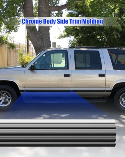 Chrome Body Side Trim Molding Fit for Chevy GMC Pickup Trucks Silverado Suburban Tahoe Blazer Jimmy 1988-1998 Length 320 inches Width 2.5 inches - size: 320 Inches