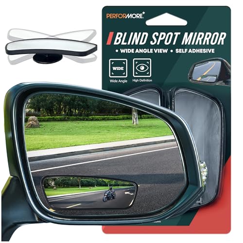 Performore 2 Pack of Blind Spot Car Mirrors, Adjustable HD Glass Convex Rear View Wide Angle Blindspot with Self Adhesive Back for Universal Vehicles (Rectangular) - color: Adjustable - Rectangular