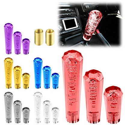 EZAUTO WRAP Shift Knob Stick Crystal Transparent Bubble Red Throw Gear Shifter 10cm - color: Red, size: 10cm
