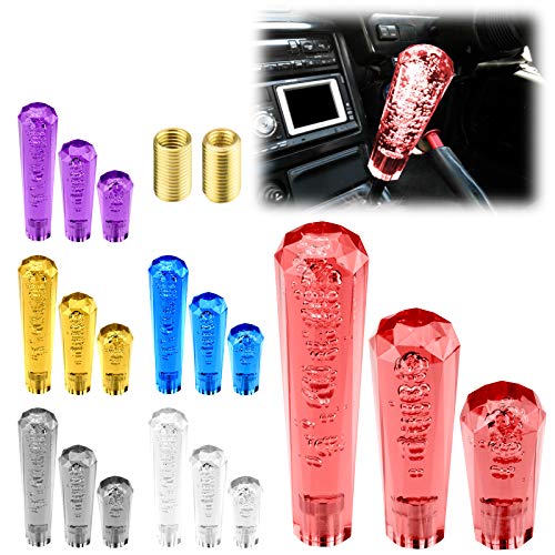 EZAUTO WRAP Shift Knob Stick Crystal Transparent Bubble Yellow Throw Gear Shifter 10cm - color: Yellow, size: 10cm