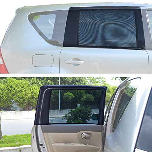 TFY Universal Car Rear Side-Door Square-Window Sunshades - for Vehicles with Side Windows 29.5Inch - 41.5Inch W x 19Inch H (Regular Rectangular Window) - size: Regular Rectangular Window