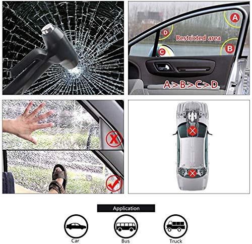 Car Window Breaker, Glass Breaker and Seatbelt Cutter, Emergency Car Glass Safety Hammer, Window Punch Seatbelt Cutter for Family Rescue & Auto Escape Tools(Black) - color: Black
