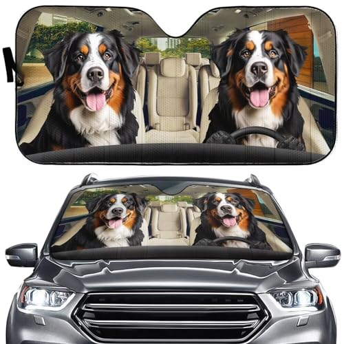 Generic Bernese Mountain Dog Car Sun Shade for Front Windshield,Dog Automotive Windshield Sunshades,Foldable UV Protection Reflective Sun Visor Sun Shade for Car Decoration,Keep Your Vehicle Cool - color: Bernese Mountain Dog