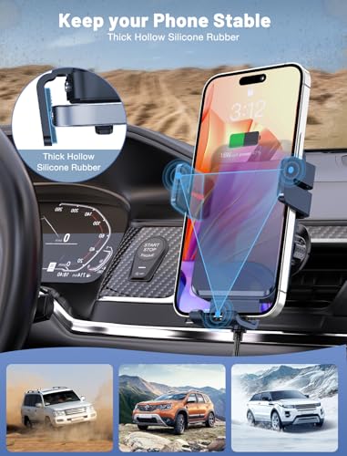 Wireless Car Charger, MOKPR Auto-Clamping Car Mount 15W/10W/7.5W Fast Charging Air Vent Car Phone Mount Compatible with iPhone 15/14/13/13 Pro/12 Pro Max/12 pro/12/11/10 Series, Samsung Galaxy Series - color: Royal blue