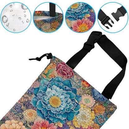 Car Trash Bag Hanging Blooming Flowers Car Trash Can Waterproof Garbage Bag Hanging for Car Back Seat - color: Blooming Flowers