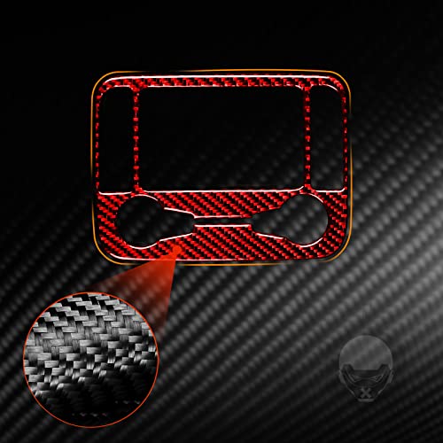 Red Carbon Fiber Color Center Dash Radio Audio Control Panel Cover Navigation Frame Trim Compatible with Dodge Ram 1500/2500/3500 2013 2014 2015 2016 2017 2018, Style B - color: Red 18