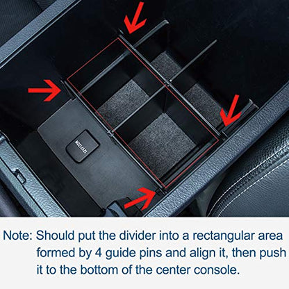 JDMCAR Compatible with Toyota 4Runner Accessories 2010-2024 Center Console Organizer,Insert ABS Black Materials Compartment Divider - color: Matte Black