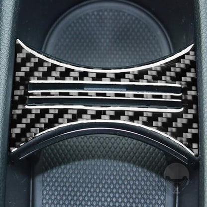 Real Carbon Fiber Center Armrest Water Cup Holder Divider Compartment Trim Panel Cover Interior Trim Sticker Cover Accessories Compatible with Benz CLA C117 2014-2018 GLA X156 2015-2019 Black - B - color: Center Armrest Water Cup Holder Divider Panel - B