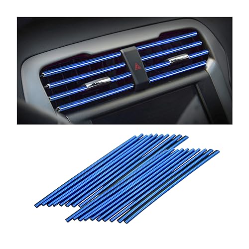 Osilly 20 Pcs Car Air Conditioner Outlet Decoration Strip, Decorative Trim for Auto Air Vent Outlet, Waterproof Automotive Interior Decors for Men Women, Universal for Most Vehicles (Ice Blue) - color: Ice Blue