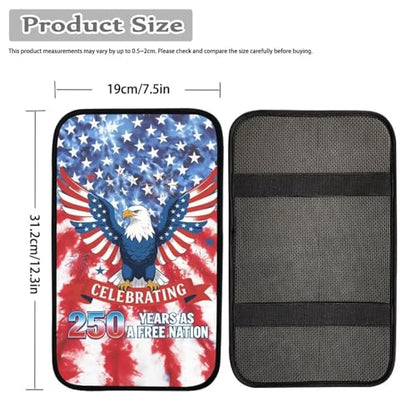 Dreaweet Patriotic Eagle Arm Rest Cover for Car 250th Anniversary Center Console Cover Pad Soft Scratch-Proof Universal Armrest Cover for SUV Truck Sedan - color: 250 Years Eagle