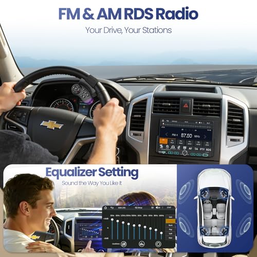 7“Single Din Radio with Apple CarPlay & Android Auto, UHD Single Din Touchscreen Car Radio, Car Stereo with 1080P Backup Camera, Mirror Link, Bluetooth 5.3, GPS, AM&FM, Fast Charging, EQ, SWC