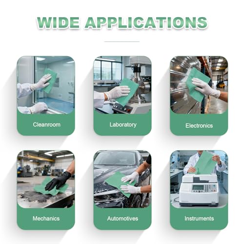 Jumbo Roll Industrial Cleaning Wipes, Super Absorbent Heavy Duty Cloths, Green (1 Roll of 500 Sheets, 5"x 15" Each Sheet) - color: Green