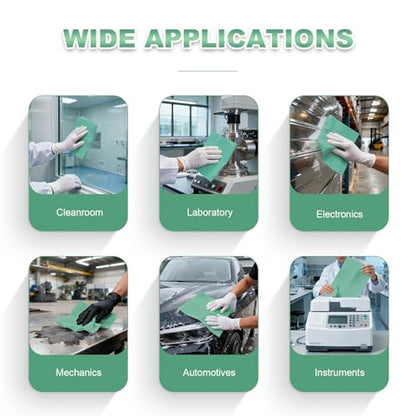 Jumbo Roll Industrial Cleaning Wipes, Super Absorbent Heavy Duty Cloths, Green (1 Roll of 500 Sheets, 5"x 15" Each Sheet) - color: Green