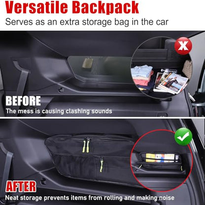 Car Trunk Organizer Storage Cargo for Hummer EV SUV Accessories Large Capacity Stable Foldable Multi-Function Trunk Side Window Luggage Storage Bag Rear Trunk Organizer for 2024 2025 2026 (Right)