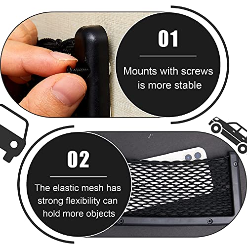 Frienda 4 Pcs Car Storage Net Bag, ABS Plastic Framed Mesh Net Holder, Phone & Cargo Organizer with Screws for Auto, Rv, Boat, Truck Pocket Storage (9 x 4 Inch) - size: 9 x 4 Inch