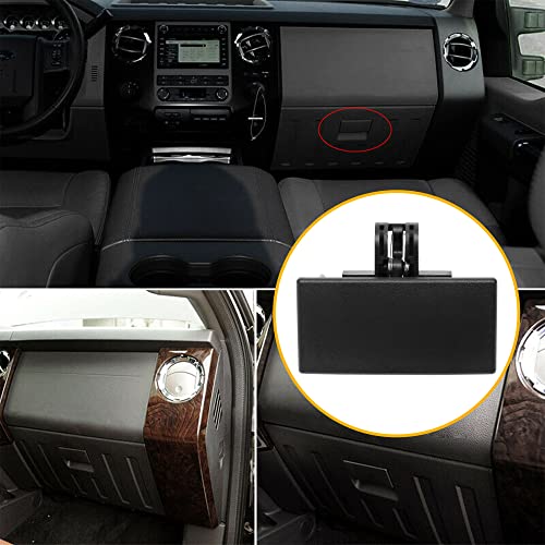 Gledewen Glove Box Latch Handle (Black), Compatible with 2008-2016 Ford F150 F250 F350 F450 F550 Super Duty Edge, Lincoln Mark LT MKX | BL3Z-1506072-AE Glove Box Door Lock Open Handle - color: Black Glove Box Latch Handle