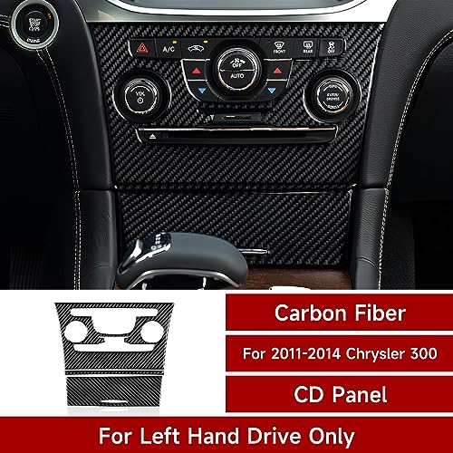 Car Air Conditioning A/C Panel Decals for 2011-2014 Chrysler 300 / 300C / 300S / Limited/Base Accessories Carbon Fiber Interior Stickers - color: Center Control Panel, 2011-2014