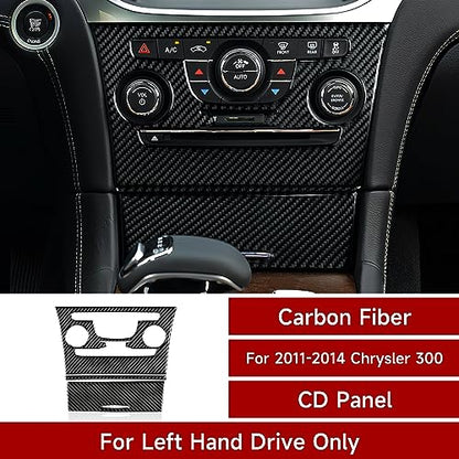 Car Air Conditioning A/C Panel Decals for 2011-2014 Chrysler 300 / 300C / 300S / Limited/Base Accessories Carbon Fiber Interior Stickers - color: Center Control Panel, 2011-2014