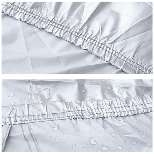 uxcell 3XL Silver Tone 190T Car Cover Outdoor Weather Waterproof Scratch Rain Snow Heat Resistant W Mirror Pocket 490 x 180 x 160cm - size: 3XL