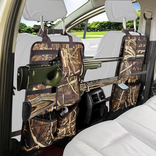 Car Seat Back Gun Rack, 2 Pack Automotive Truck Racks for Hunting Gear, Seat Back Gun Sling Holder with Storage Pockets for Truck SUV - color: Style 1