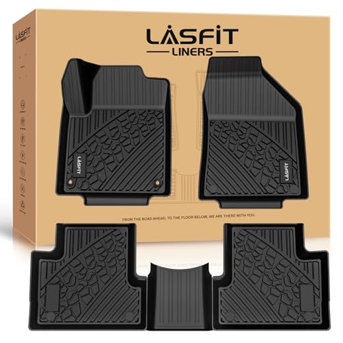 LASFIT Floor Mats for Jeep Cherokee 2015-2023 (Not Fit with Raised Dead Pedal) All Weather TPE Custom Fit Car Mats Floor Liners 1st & 2nd Row, Black - style: Cherokee 2015-2023 Floor Mats