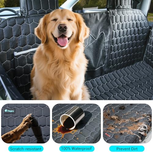 Meginc Dog Seat Covers for Back Seat, Dog Car Seat for Tesla Model 3, 100% Waterproof Pet Seat Cover Protects from Scratches, Scuffs, Hammock for Tesla with Mesh Window & Headrest Protection - size: Cover Seat for Model 3