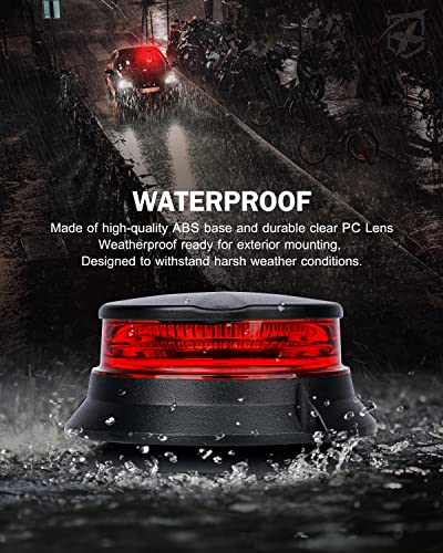 Xprite LED Rotating Beacon Light, 4.5Inch Super Bright Forklift Strobe Lights w/Magnetic Base for 12-24V Construction Truck Patrol Car Tractor Golf Carts-Red - color: Red