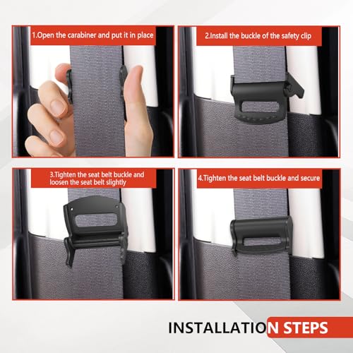 2PCS Car Seatbelt Adjuster, Universal Auto Seat Belt Clips for Adults/Kids, Comfort Car Shoulder Neck Protector Strap Positioner, Seatbelt Locator Retainer Locking Clips for Car, SUV (Black)