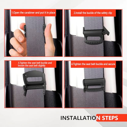 2PCS Car Seatbelt Adjuster, Universal Auto Seat Belt Clips for Adults/Kids, Comfort Car Shoulder Neck Protector Strap Positioner, Seatbelt Locator Retainer Locking Clips for Car, SUV (Black)