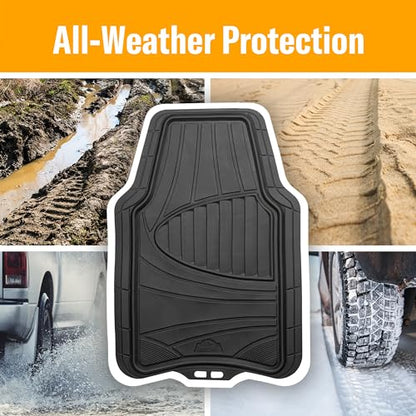 Armor All 3-Piece All-Season Floor Mats, Universal Fit Mats for Cars, Trucks, SUVs — Black
