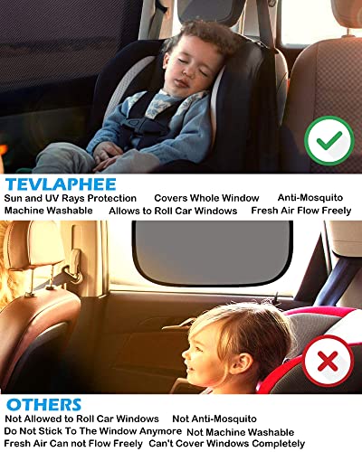 Tevlaphee Car Sunshade Kids, Universal Sun Visor Car Net Sunscreen Baby with Certified UV for Side Window Mesh Material Protects Passenger Baby, Children & Pets(L) (L) - size: L