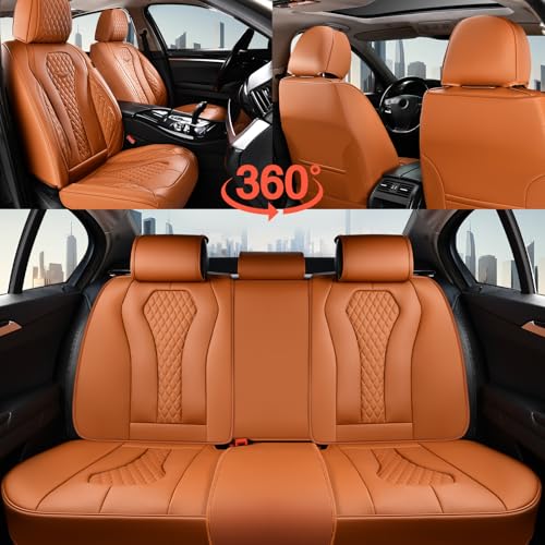 Coverado Car Seat Covers Full Set, Brown Seat Covers, Automotive Car Seat Cover, Car Seat Covers Front Seats Back Seat Covers, Car Seat Protector Universal Fit Most Cars - color: Brown, size: FullSet