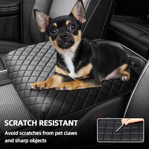 Center Console Cover Compatible with 2009-2025 Ram, Leather Arm Rest Armrest Cover for Car, Middle Console Cover, Full Protection Armrest Cover Lid Pad Cushion - style: C: Bucket Console 2009-2025 Ram Black Leather