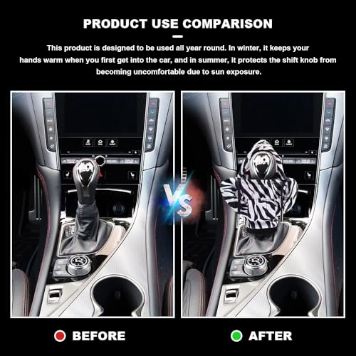 Universal Hoodie Car Gear Shift Cover, Funny Shifter Hoodie, Most Car Gear Shift Levers - color: Zebra, size: 1 Piece