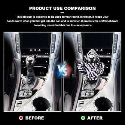 Universal Hoodie Car Gear Shift Cover, Funny Shifter Hoodie, Most Car Gear Shift Levers - color: Zebra, size: 1 Piece